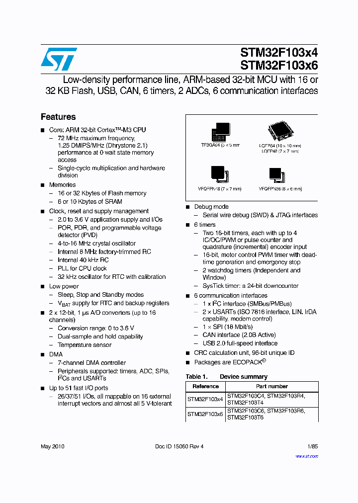 STM32F103X610_4534748.PDF Datasheet