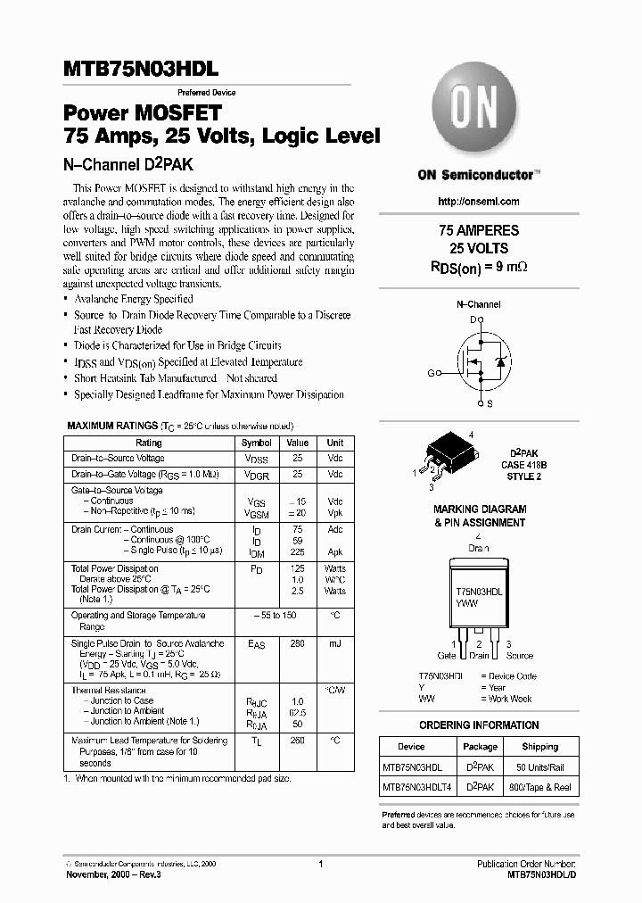 MTB75N03HDL-D_4538705.PDF Datasheet