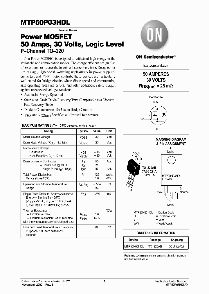 MTP50P03HDL-D_4538709.PDF Datasheet