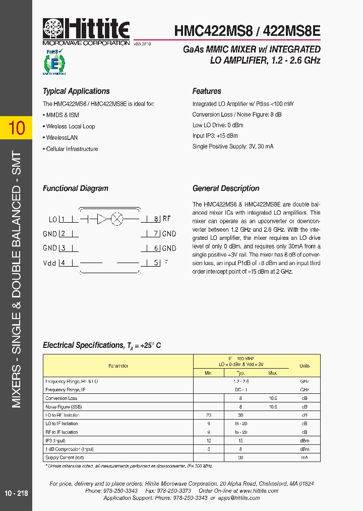 HMC422MS8_4542194.PDF Datasheet Download --- IC-ON-LINE