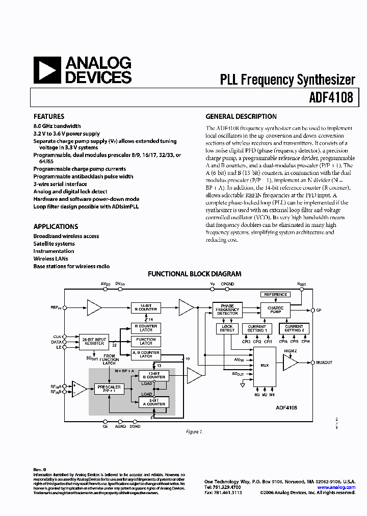ADF4108BRUZ-RL7_4560577.PDF Datasheet Download --- IC-ON-LINE
