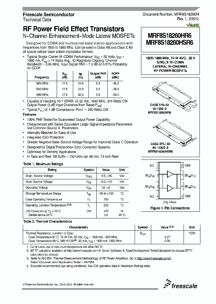 MRF8S18260H_4564630.PDF Datasheet