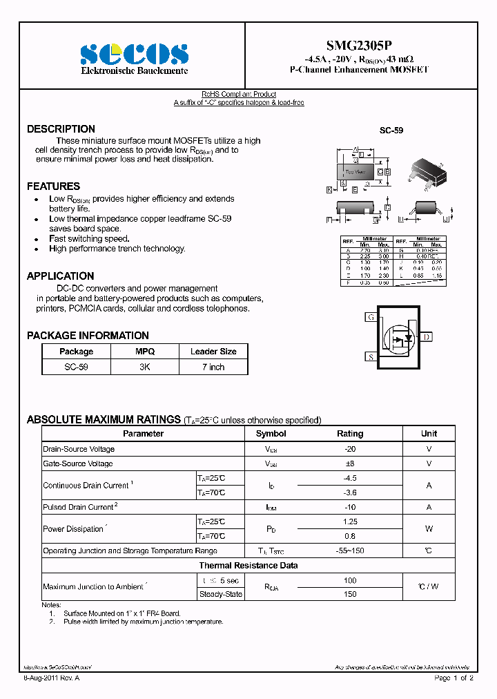 SMG2305P1108_4563226.PDF Datasheet