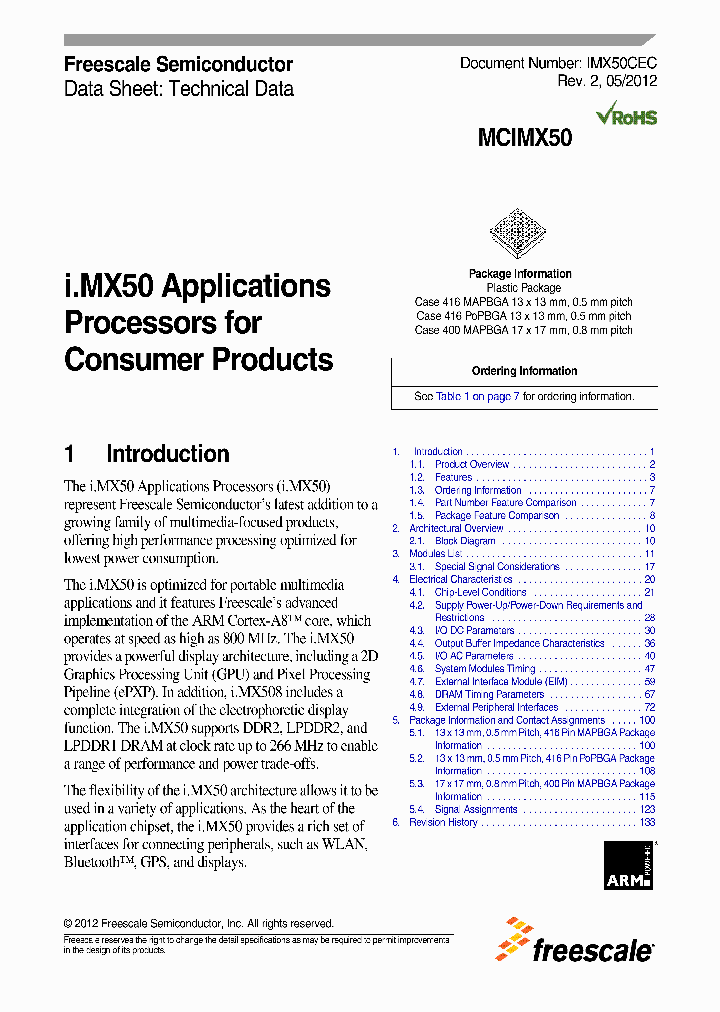 MCIMX503CVM8B_4567610.PDF Datasheet