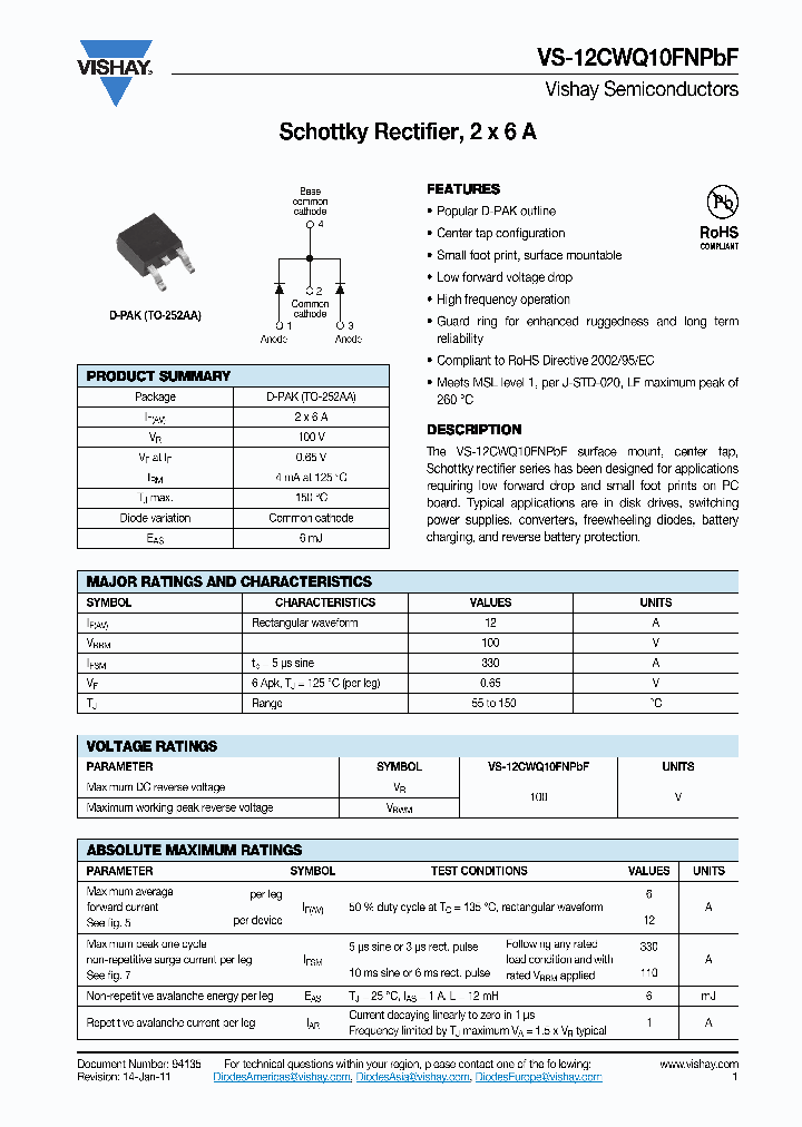 12CWQ10FNTRRPBF_4579607.PDF Datasheet