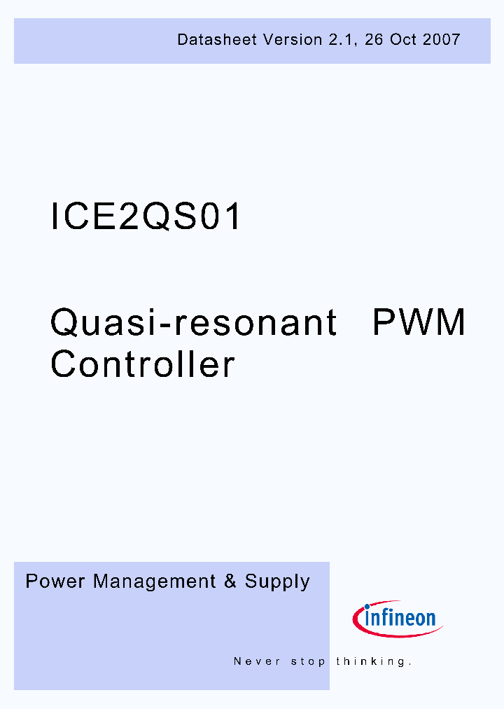 ICE2QS01_4582420.PDF Datasheet Download --- IC-ON-LINE