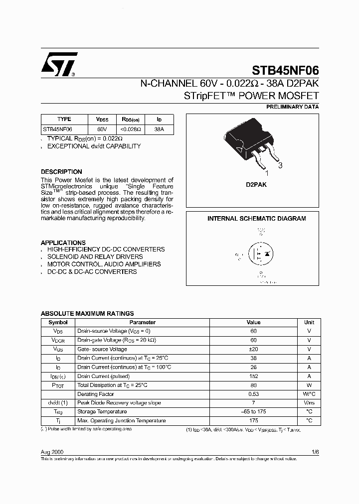 STB45NF06_4583286.PDF Datasheet