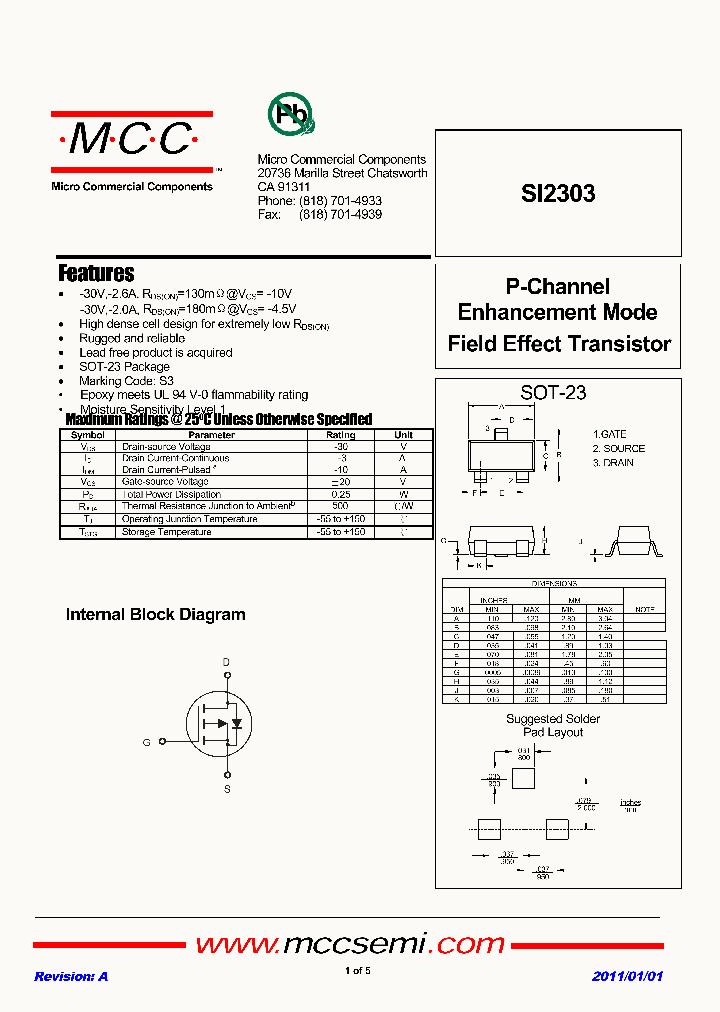 SI2303_4590791.PDF Datasheet