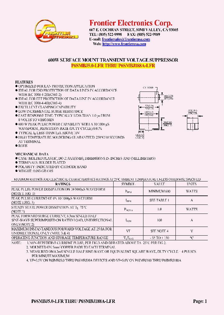 P6SMBJ54-LFR_4610240.PDF Datasheet