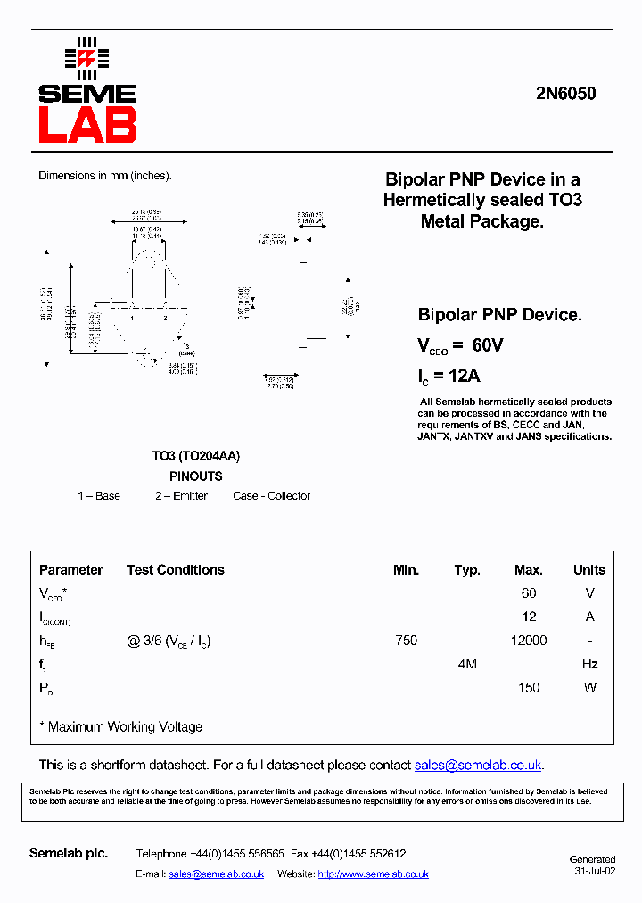 2N6050_4649915.PDF Datasheet
