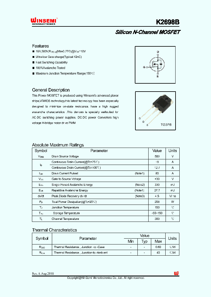 K2698B_4650919.PDF Datasheet