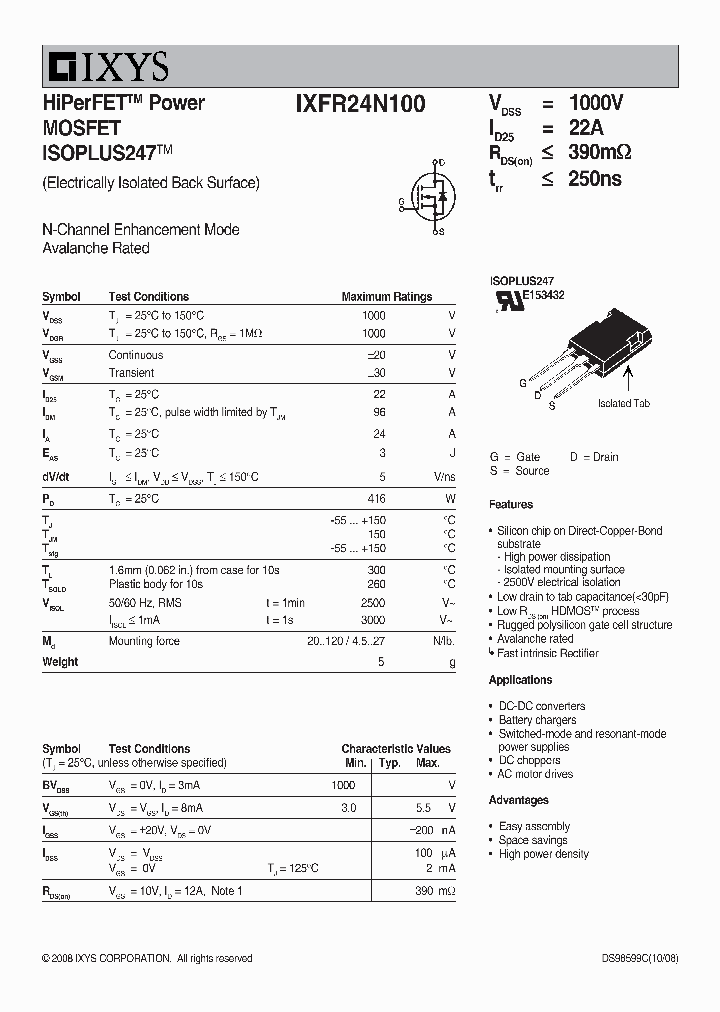 IXFR24N10008_4673724.PDF Datasheet