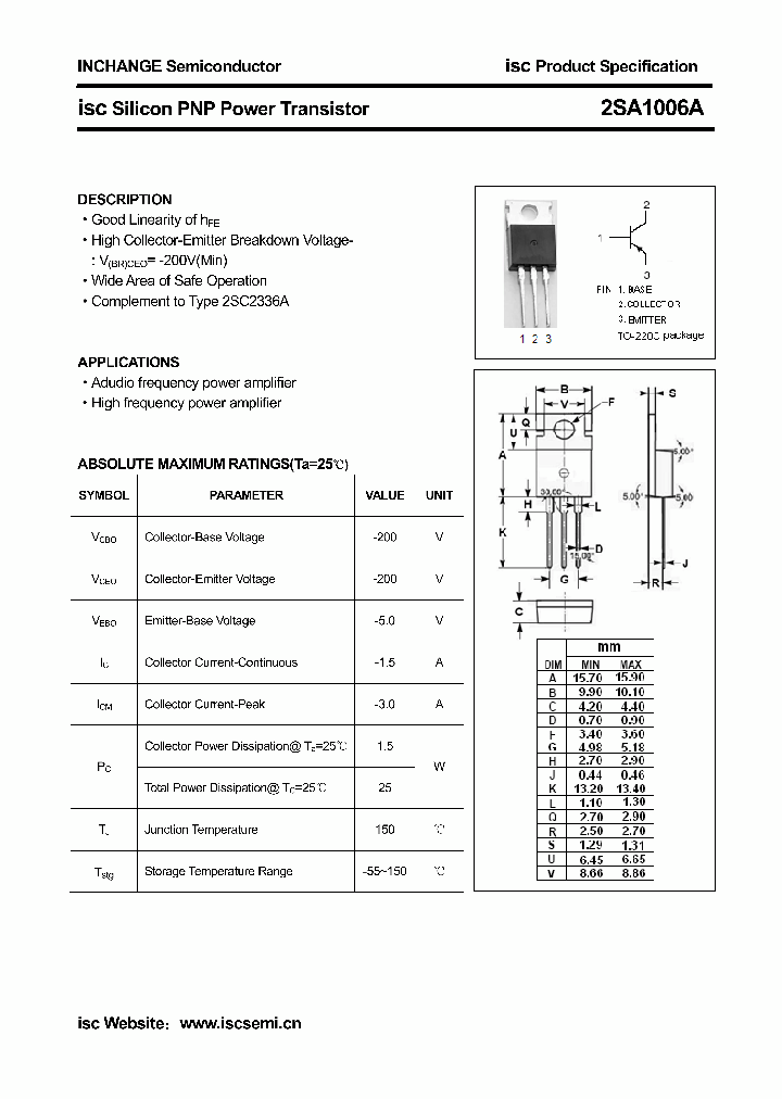 2SA1006A_4683993.PDF Datasheet