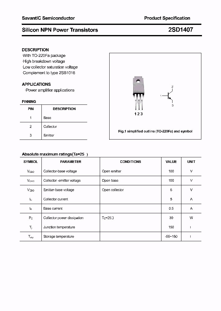 2SD1407_4684557.PDF Datasheet