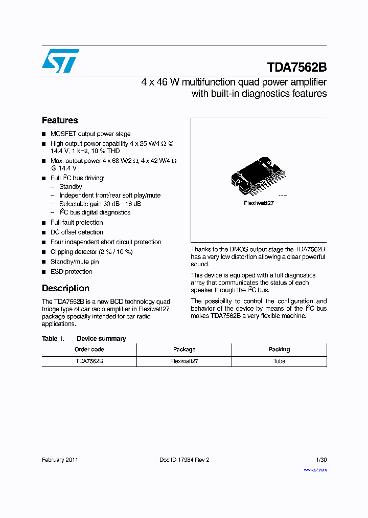 TDA7562B_4689101.PDF Datasheet