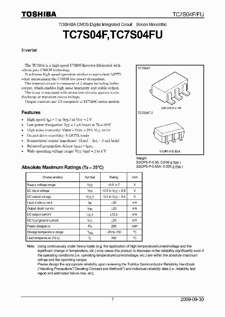 TC7S04FU09_4690544.PDF Datasheet