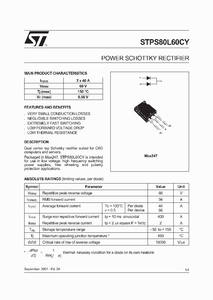 STPS80L60CY_4693450.PDF Datasheet