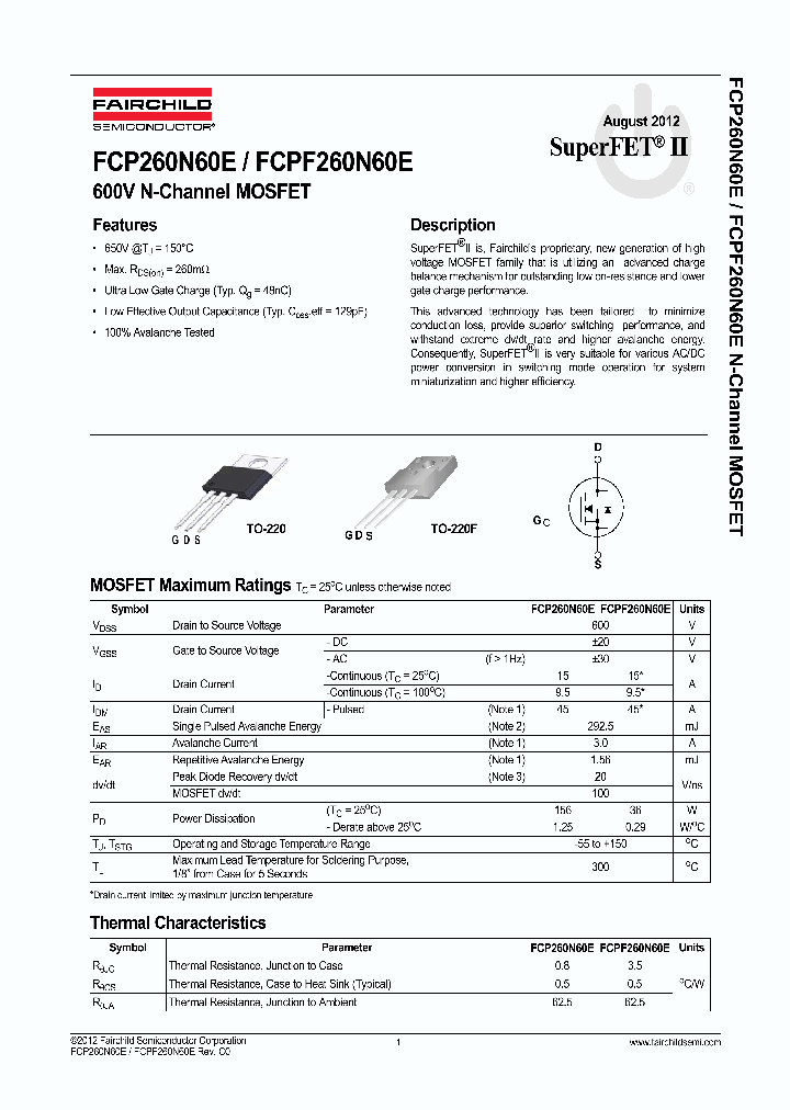 FCPF260N60E_4711221.PDF Datasheet