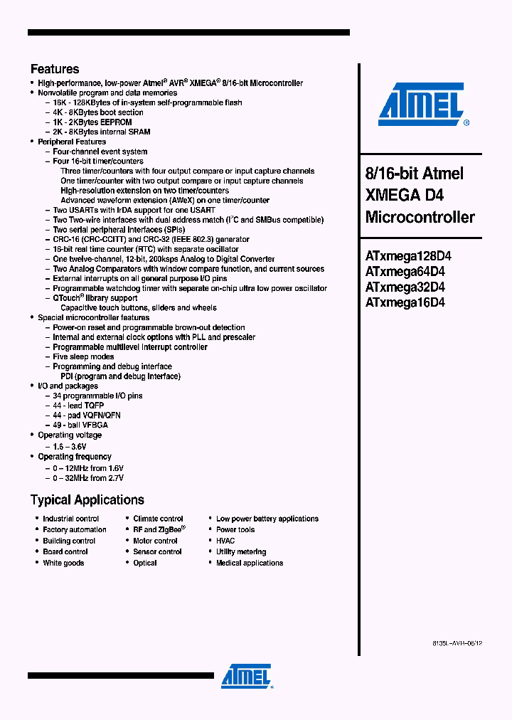 ATXMEGA32D4-CU_4729240.PDF Datasheet