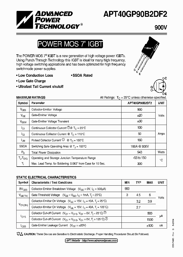 APT40GP90B2DF2_4731049.PDF Datasheet