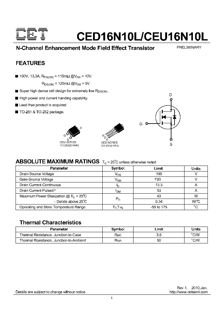 CEU16N10L_4735130.PDF Datasheet