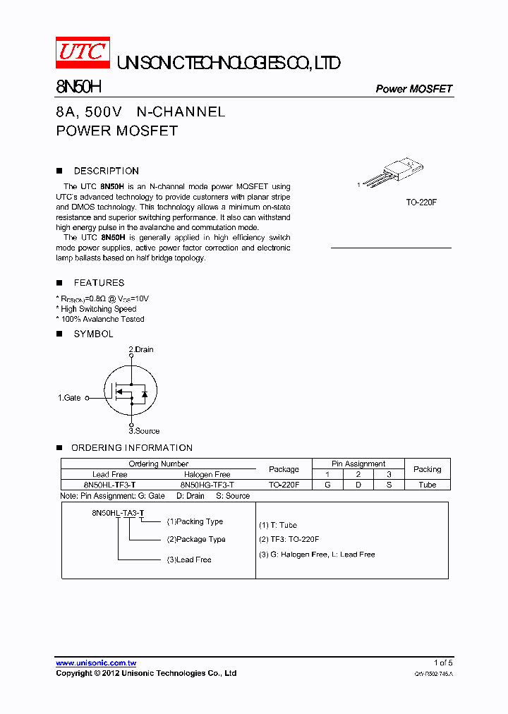 8N50HL-TF3-T_4764094.PDF Datasheet