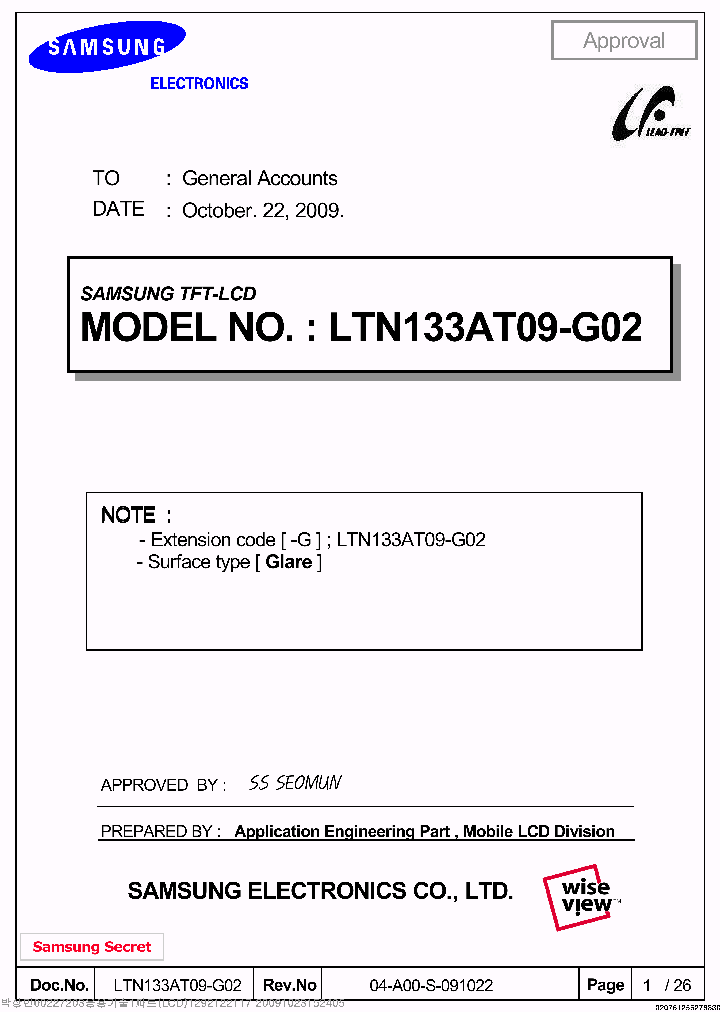 LTN133AT09-G02_4767297.PDF Datasheet