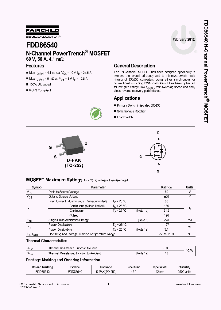 FDD86540_4779442.PDF Datasheet