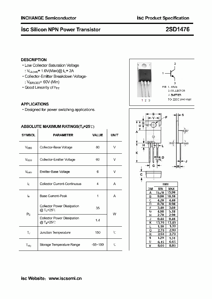 2SD1476_4780804.PDF Datasheet