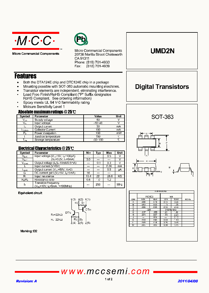 UMD2N_4785408.PDF Datasheet