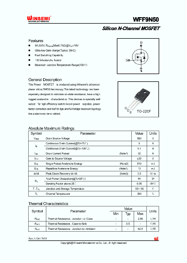 WFF9N50_4812409.PDF Datasheet