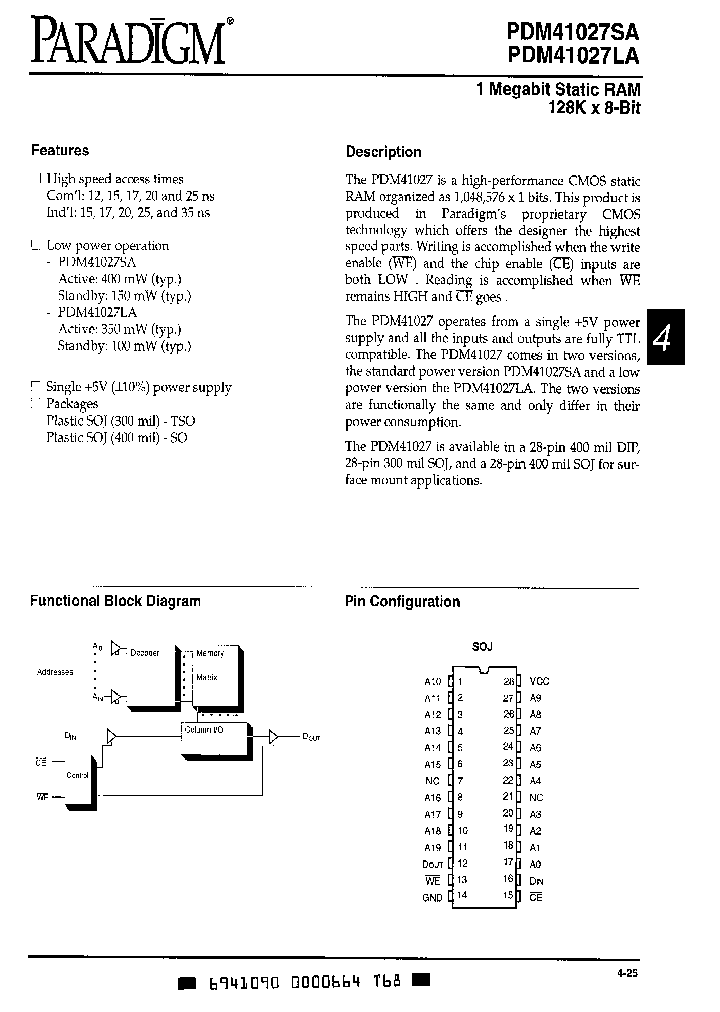 PDM41027SA25SOI_4827111.PDF Datasheet