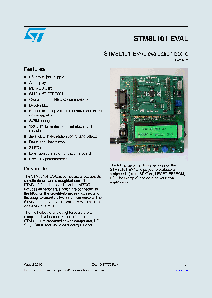 STM8L101-EVAL_4842881.PDF Datasheet