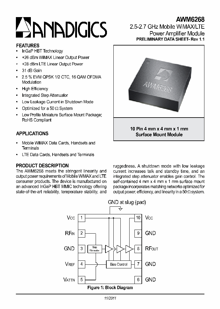 AWM6268_4869640.PDF Datasheet Download --- IC-ON-LINE