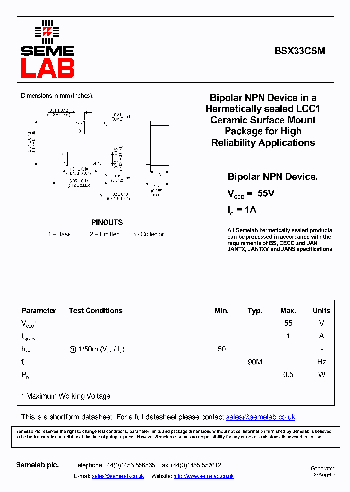 BSX33CSM_4875973.PDF Datasheet