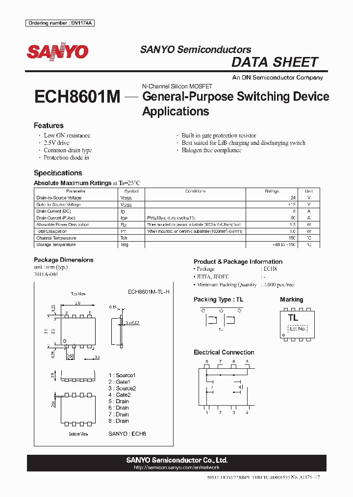 ECH8601M-TL-H_4878760.PDF Datasheet