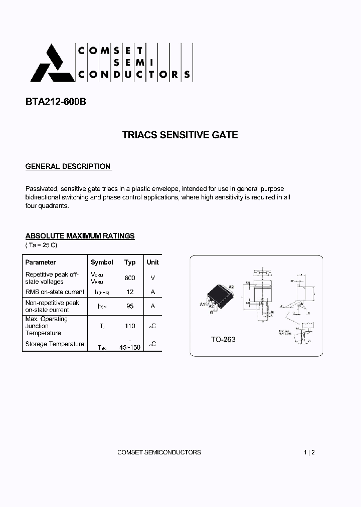 BTA212-600B_4879816.PDF Datasheet Download --- IC-ON-LINE