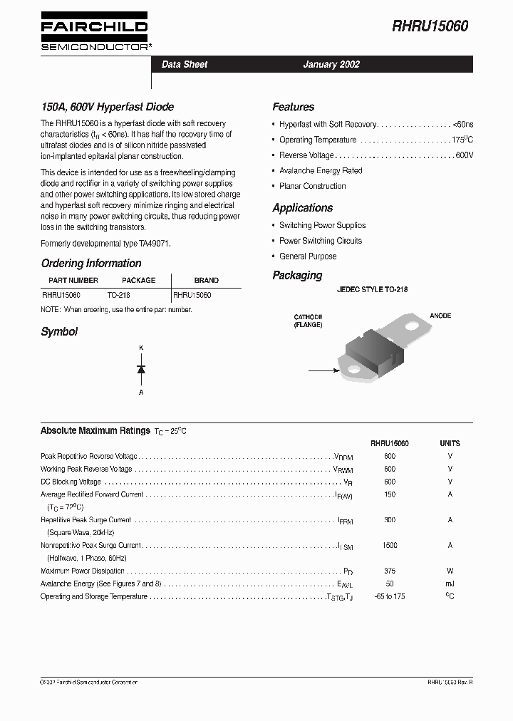 RHRU15060_4889587.PDF Datasheet Download --- IC-ON-LINE