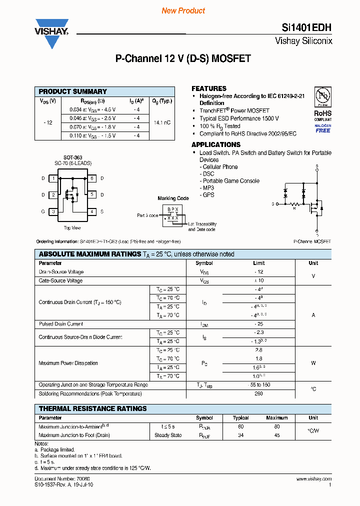 SI1401EDH_4905020.PDF Datasheet