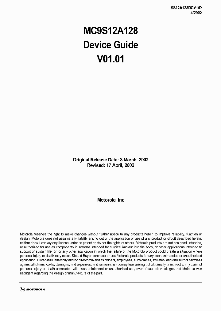 9S12A128DGV1_4909501.PDF Datasheet