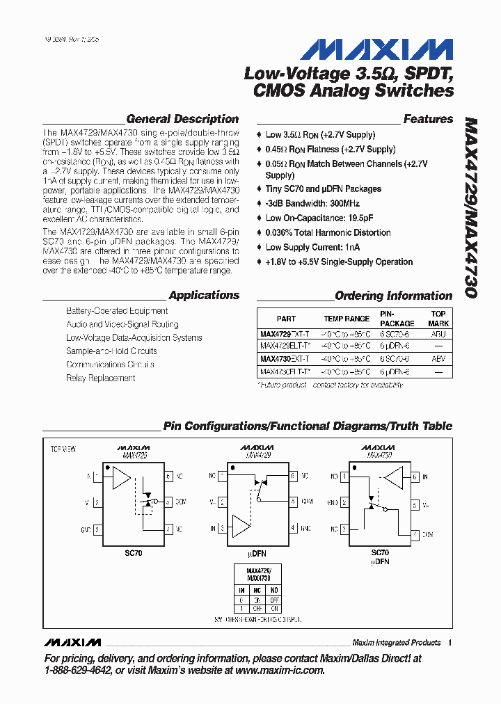 MAX4729EXTT_4955624.PDF Datasheet