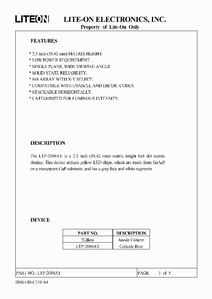 LTP-2088AY_4961913.PDF Datasheet