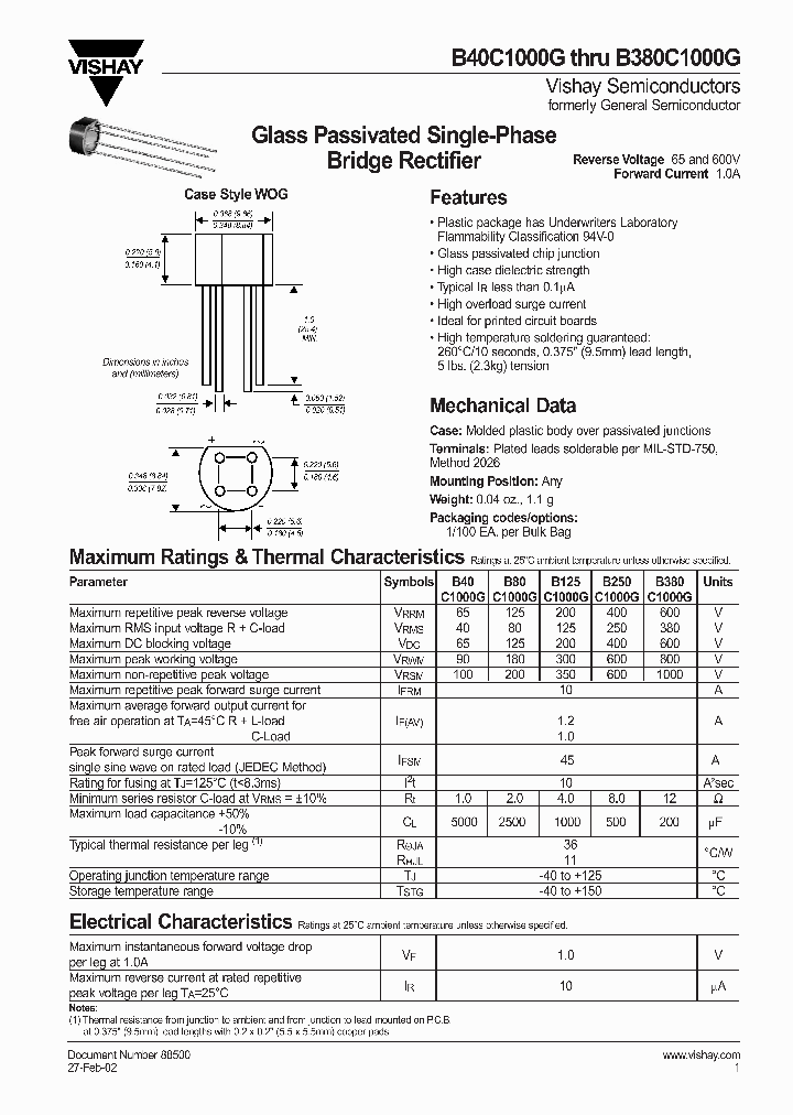 B80C1000G_4978226.PDF Datasheet Download --- IC-ON-LINE