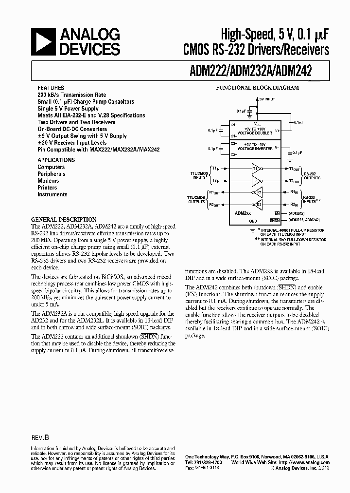ADM222ARZ_4983447.PDF Datasheet Download --- IC-ON-LINE