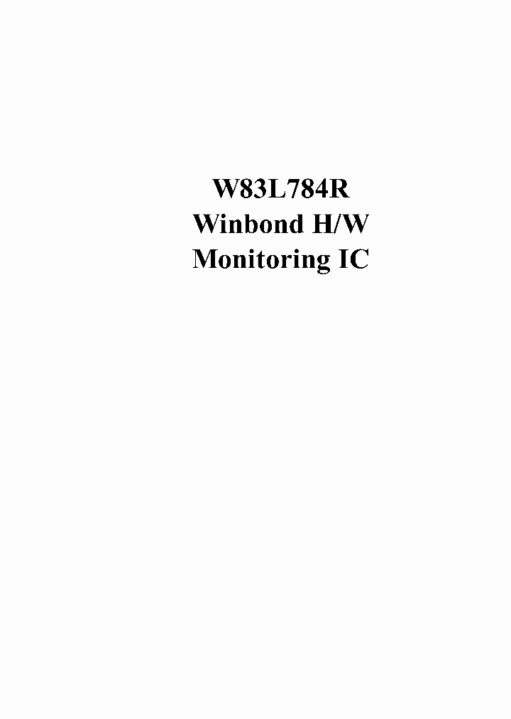 W83L784_5000329.PDF Datasheet