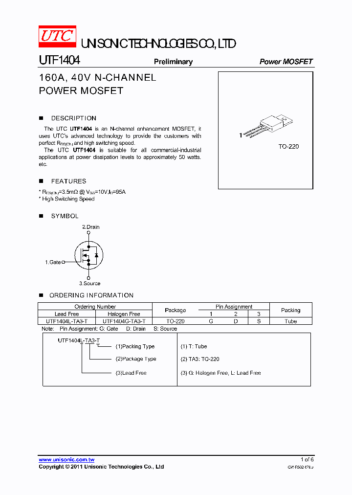 UTF1404G-TA3-T_5003573.PDF Datasheet
