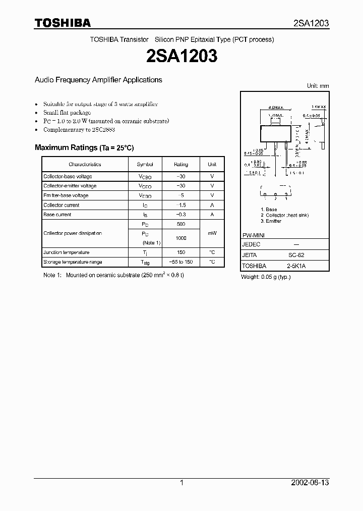 2SA1203_5013520.PDF Datasheet