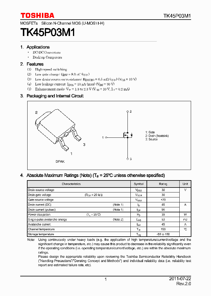 TK45P03M1_5028686.PDF Datasheet