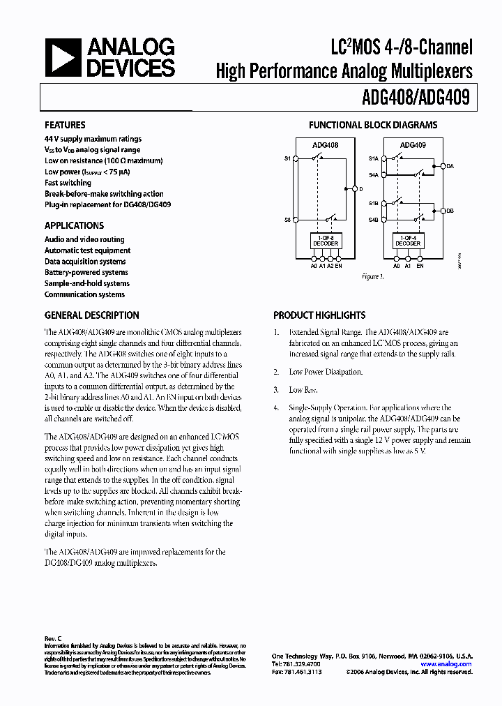 ADG408BR-REEL7_5082715.PDF Datasheet Download --- IC-ON-LINE
