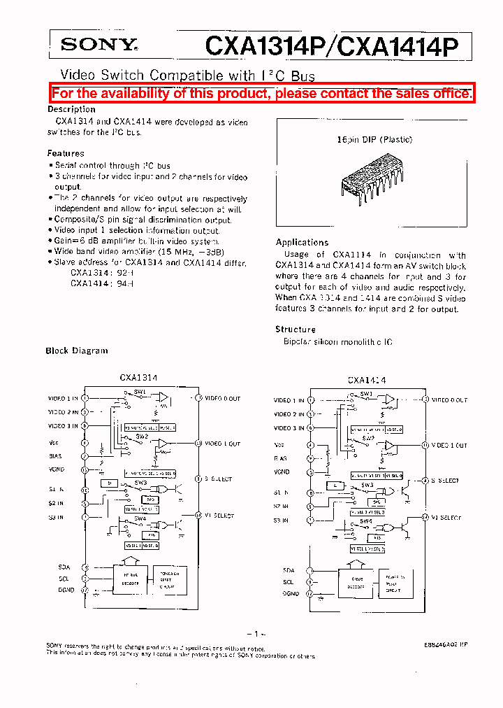 CXA1414P_5091866.PDF Datasheet